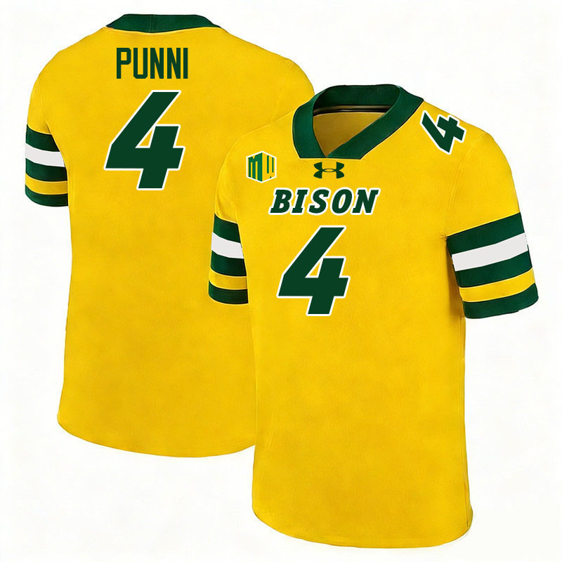 North Dakota State Bison #4 Nyeoti Punni College Football Jerseys,Uniforms-Gold